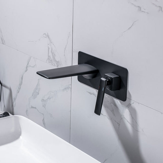 Waterfall Wall Mounted Bathroom Faucet Modern Lavatory Faucet