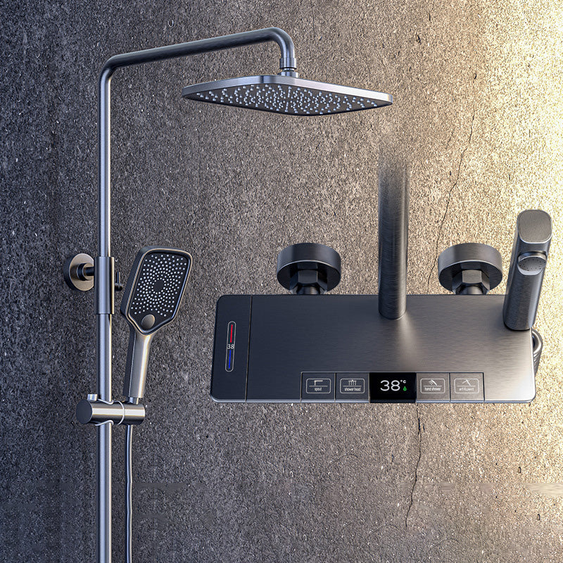 Modern Shower Trim Brass Adjustable Spray Pattern Thermostatic Shower Set