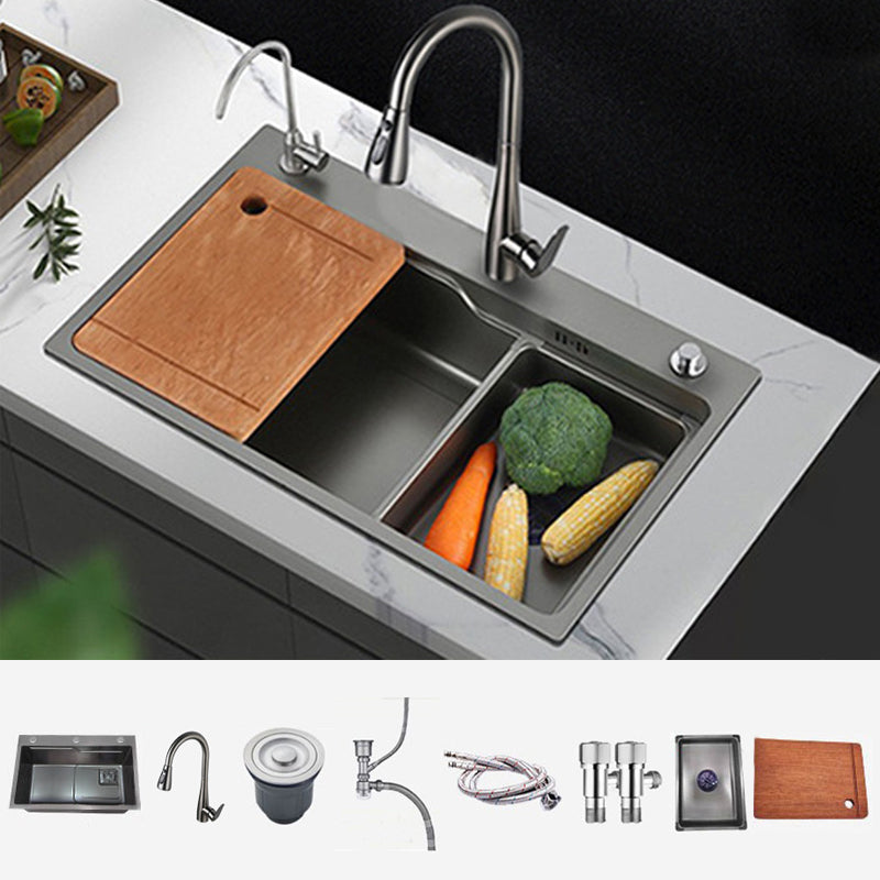Modern Style Kitchen Sink Stainless Steel Noise-cancelling Drop-In Kitchen Sink