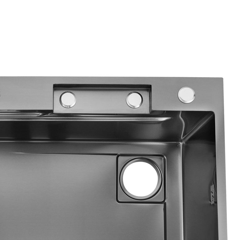 Modern Kitchen Sink Stainless Steel Noise-cancelling Drop-In Kitchen Sink with Faucet