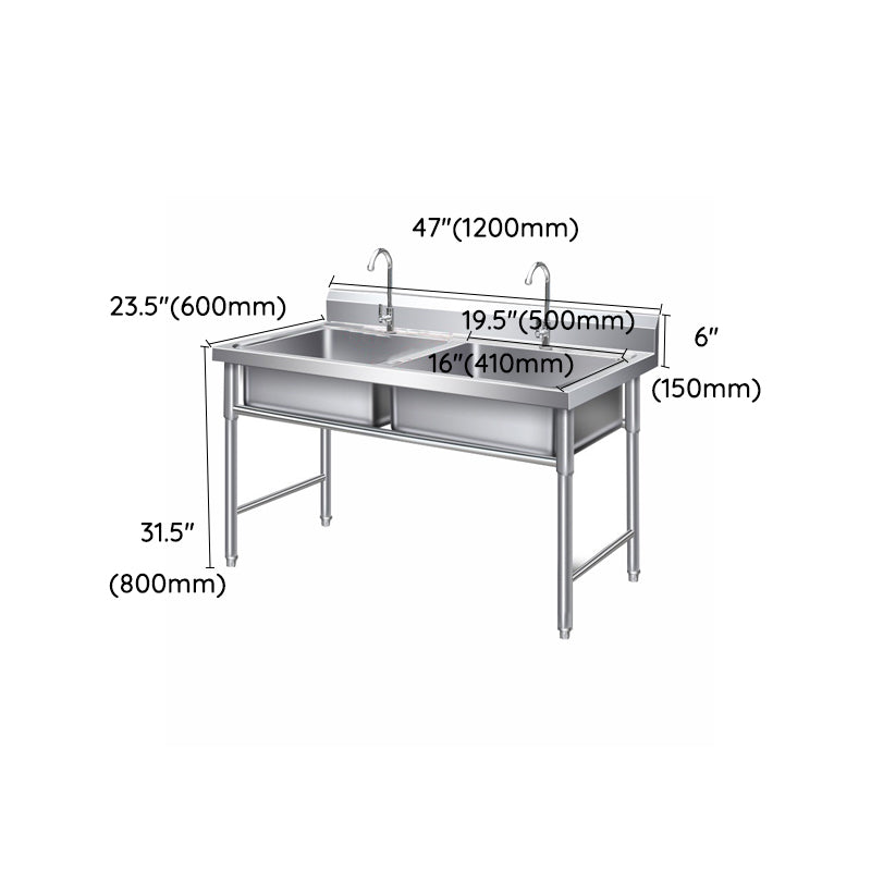 Modern Style Stainless Steel Sink with Strainer Drop-In Kitchen Sink