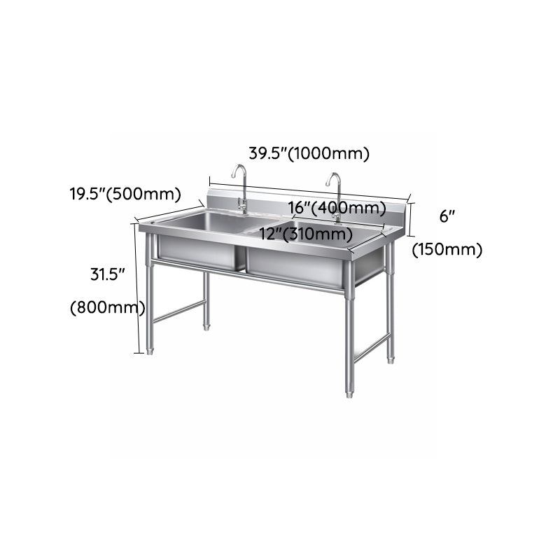 Modern Style Stainless Steel Sink with Strainer Drop-In Kitchen Sink