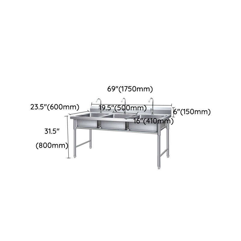 Modern Style Stainless Steel Sink with Strainer Drop-In Kitchen Sink