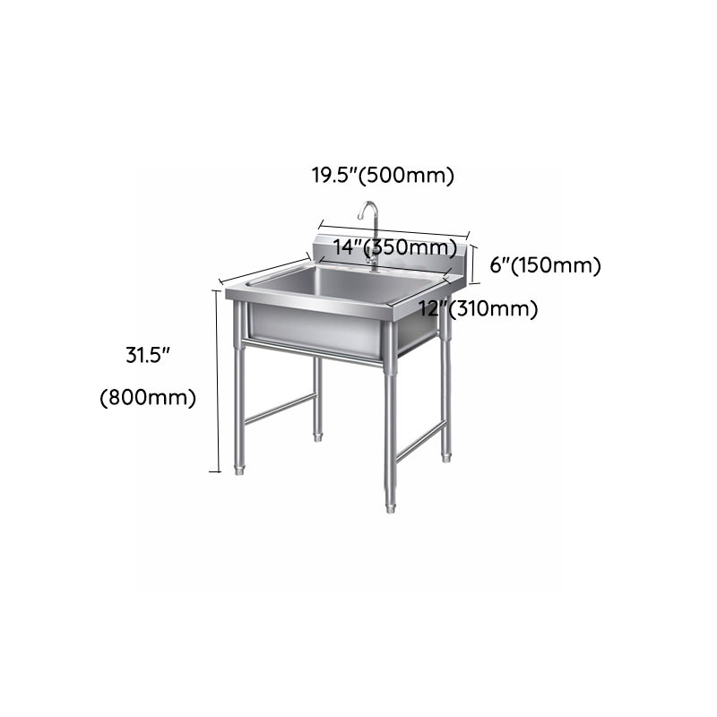 Modern Style Stainless Steel Sink with Strainer Drop-In Kitchen Sink