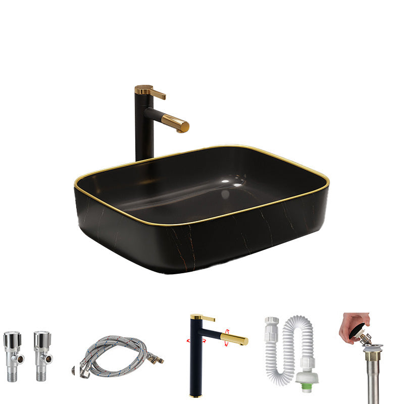 Rectangular Trough Sink Modern Simple Porcelain Trough Bathroom Sink