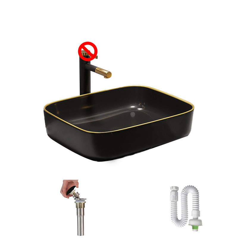 Rectangular Trough Sink Modern Simple Porcelain Trough Bathroom Sink