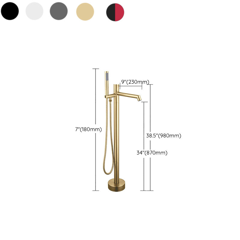 Floor Mounted Bronze Freestanding Tub Filler Single Handle Freestanding Tub Filler Trim