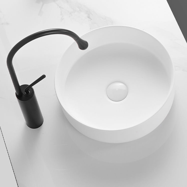 Modern Round Wash Stand Ceramic Table Installation Bathroom Sink