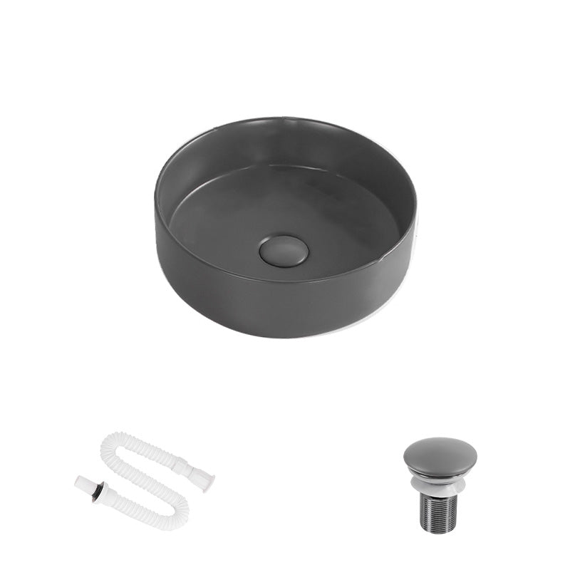 Modern Round Wash Stand Ceramic Table Installation Bathroom Sink