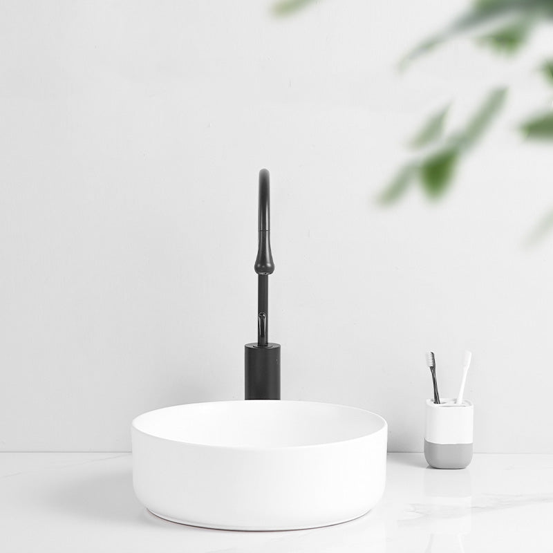 Modern Round Wash Stand Ceramic Table Installation Bathroom Sink