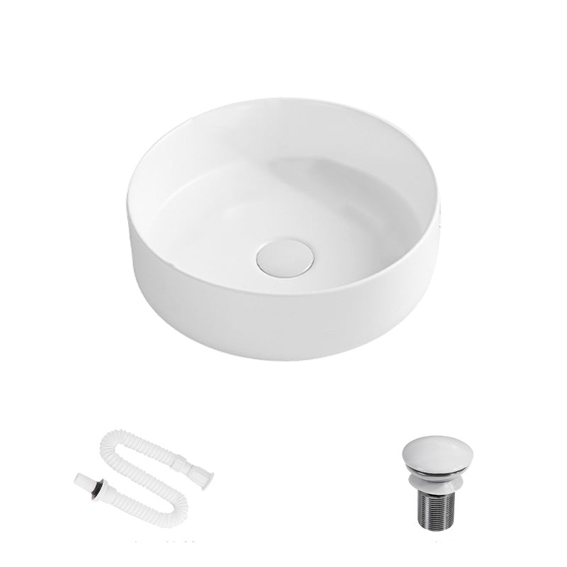 Modern Round Wash Stand Ceramic Table Installation Bathroom Sink