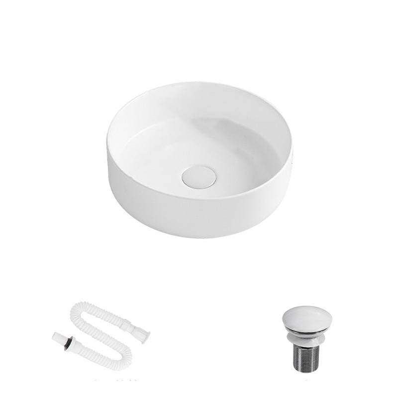 Modern Round Wash Stand Ceramic Table Installation Bathroom Sink