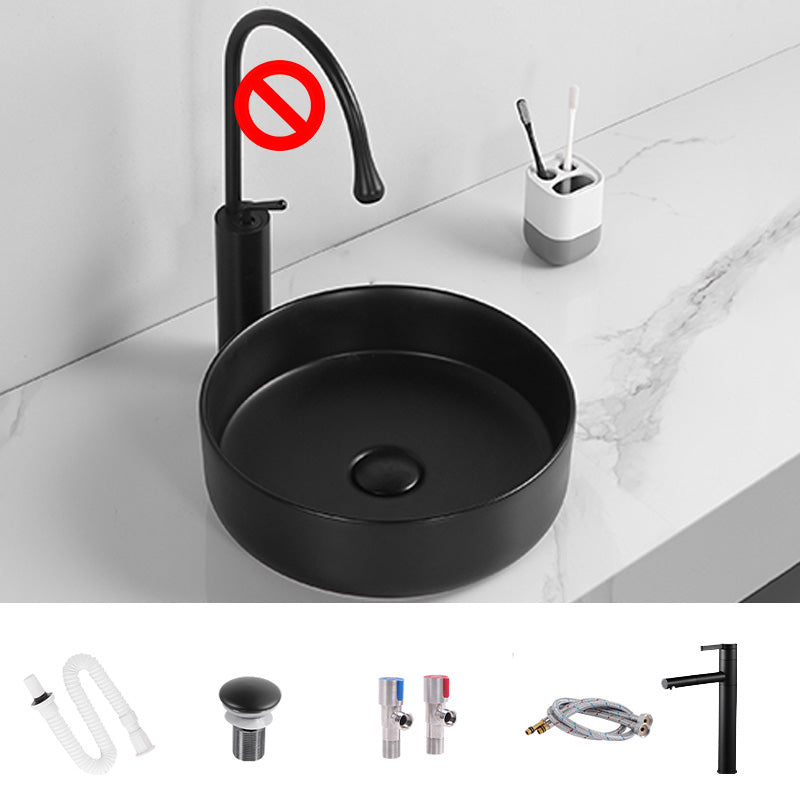 Modern Round Wash Stand Ceramic Table Installation Bathroom Sink