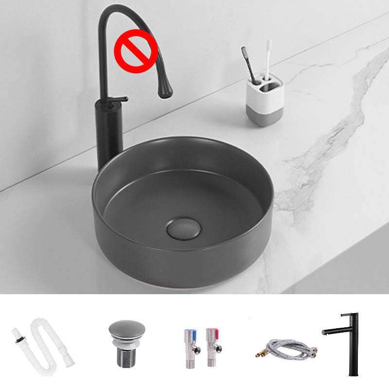 Modern Round Wash Stand Ceramic Table Installation Bathroom Sink