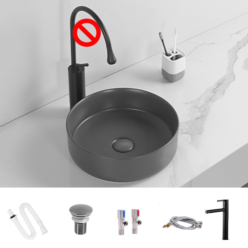 Modern Round Wash Stand Ceramic Table Installation Bathroom Sink