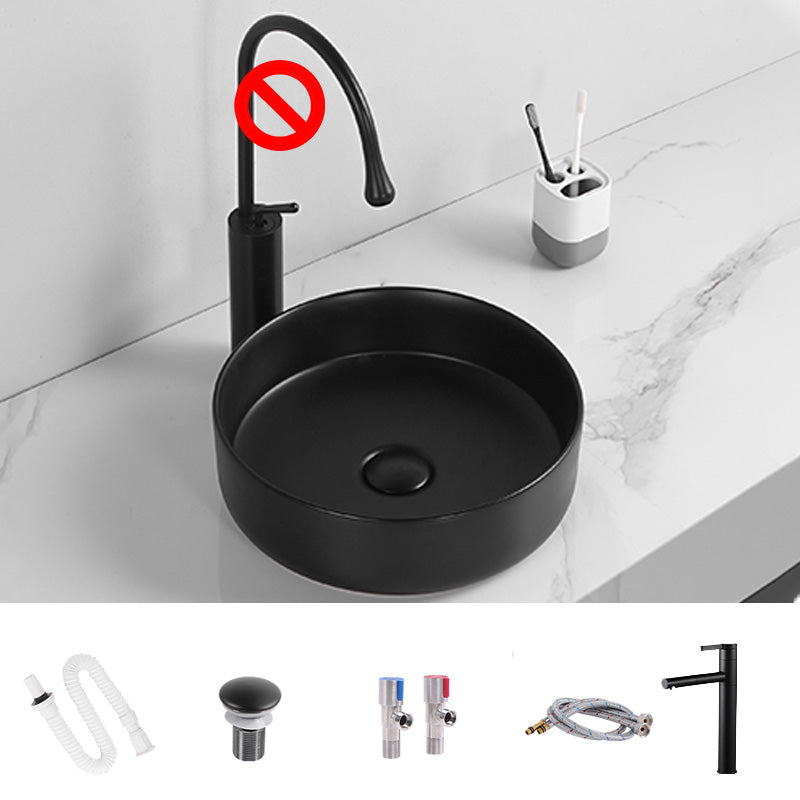 Modern Round Wash Stand Ceramic Table Installation Bathroom Sink