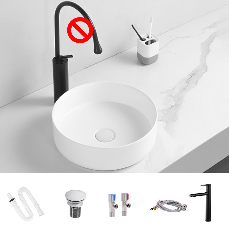Modern Round Wash Stand Ceramic Table Installation Bathroom Sink