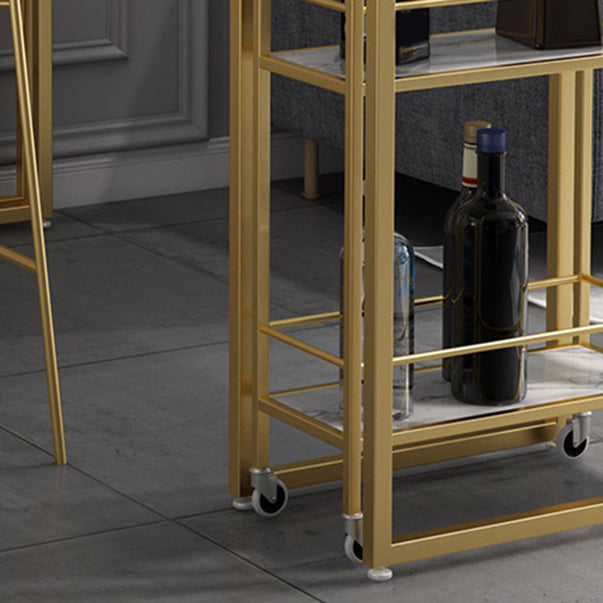 Glam Style Pub Table Set 1/3 Pieces Rectangle Stone Counter Set for Dining Room