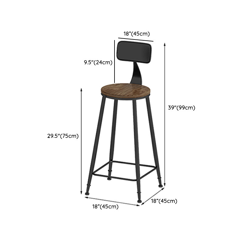 Contemporary Rectangle Bar Set 1/3 Pieces Solid Wood Counter Table with Metal Stools