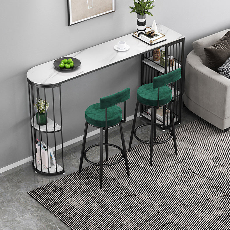 Modern Bar Table Set 1/3/4 Pieces Stone Counter Table with Upholstered Stools