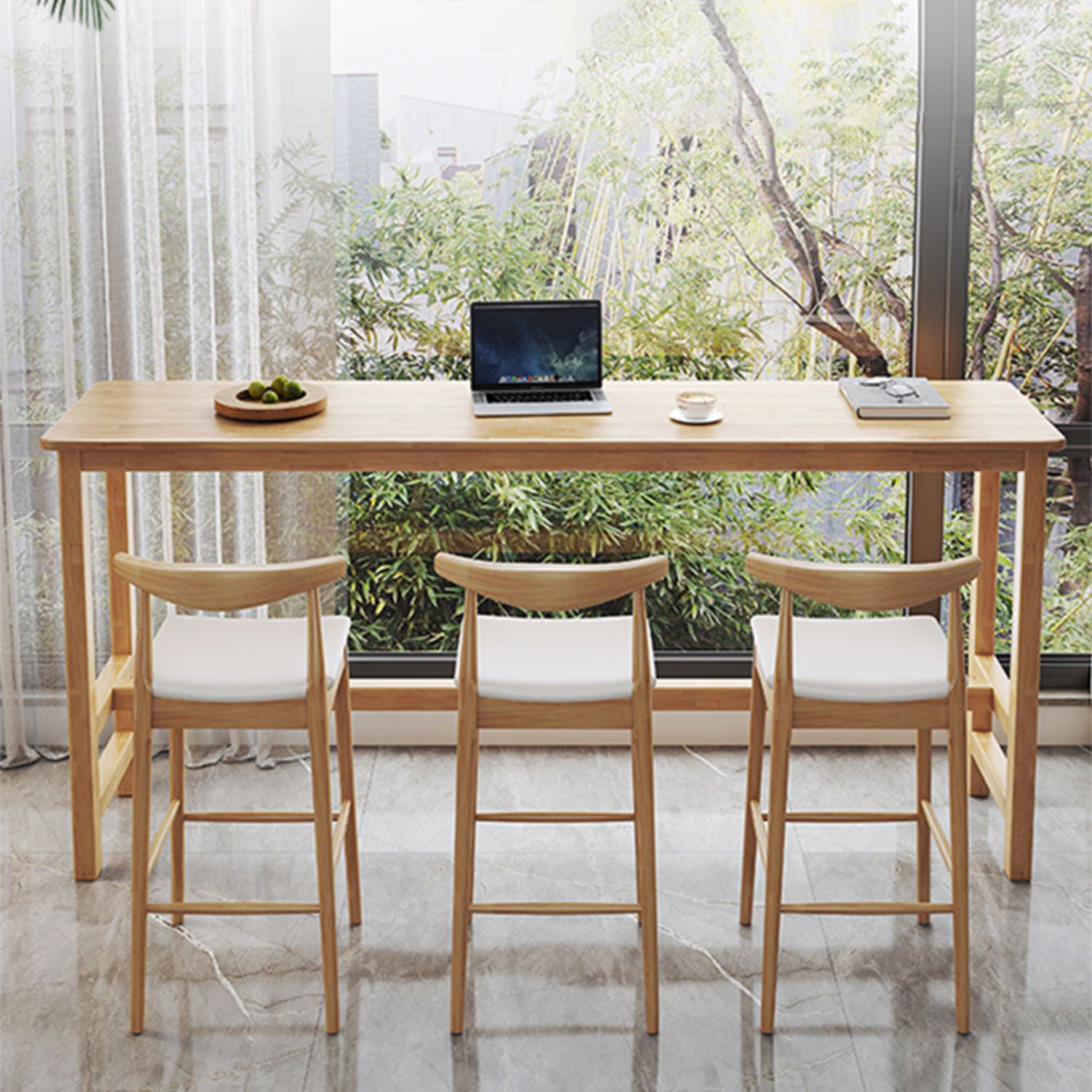 1/4/7 Pieces Pub Dining Set Contemporary Solid Wood Pub Table Set