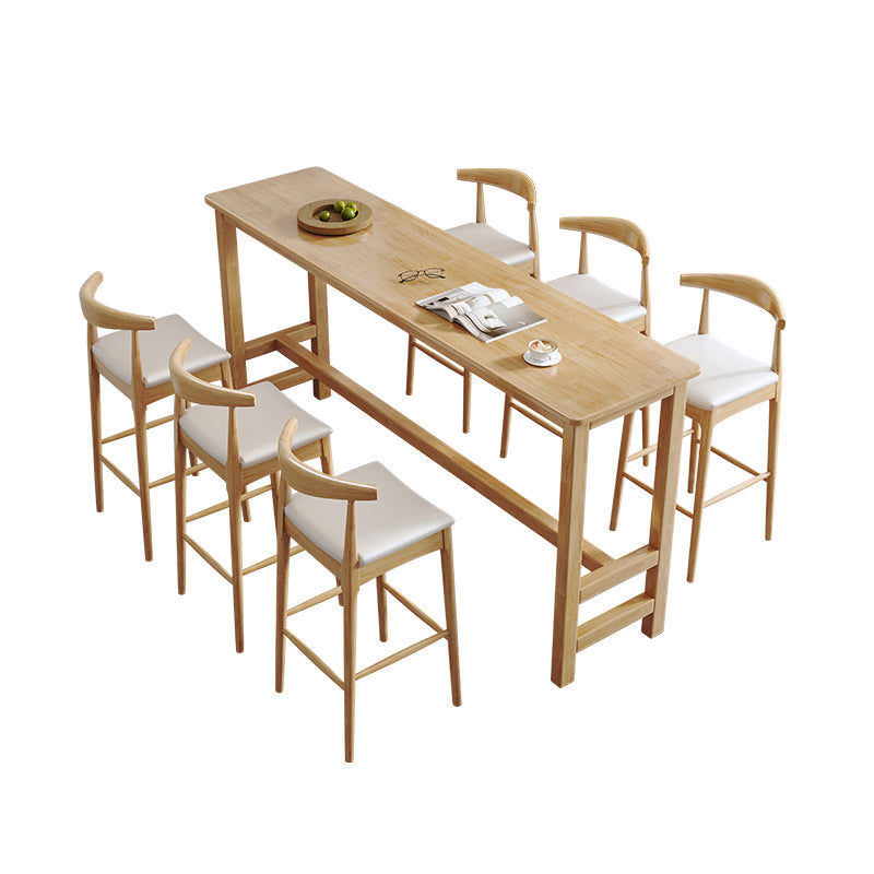 1/4/7 Pieces Pub Dining Set Contemporary Solid Wood Pub Table Set