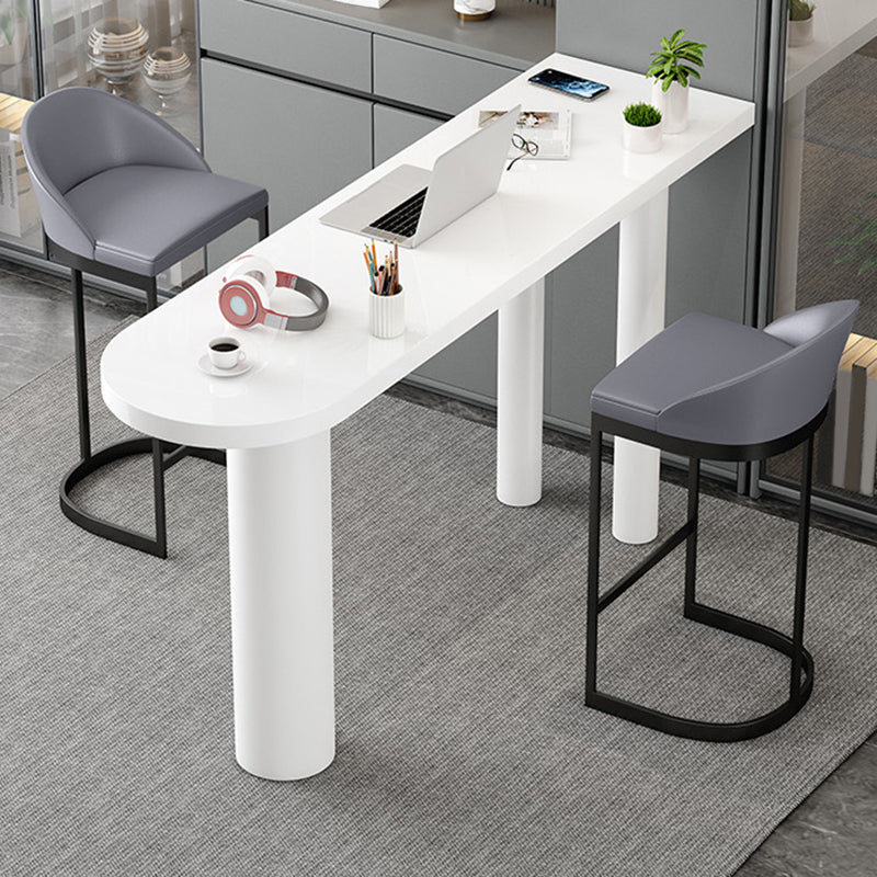 Modern Free Form Bar Table Set 1/3 Pcs Stone Top Bar Table and Upholstered Stools