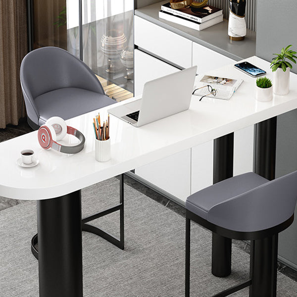 Modern Free Form Bar Table Set 1/3 Pcs Stone Top Bar Table and Upholstered Stools