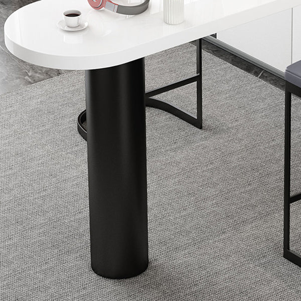 Modern Free Form Bar Table Set 1/3 Pcs Stone Top Bar Table and Upholstered Stools