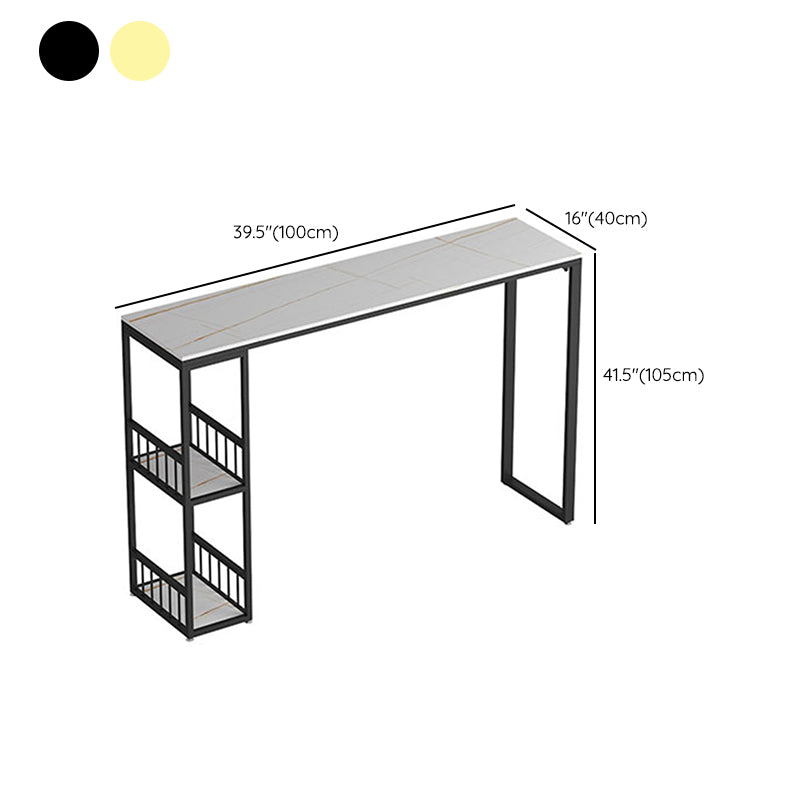 Glam Bar Pub Table Set 1/3 Pcs Stone Top Bar Table with Upholstered Stools