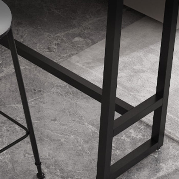 Contemporary Rectangle Bar Table Set 1/3/5 Pcs Iron Frame Bar Table and Stools