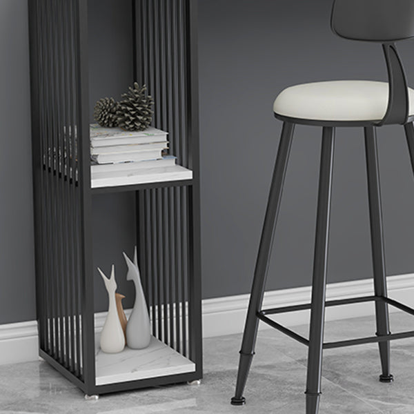 Stone Top Bar Table Set 1/3 Pcs Rectangle Bar Table and Upholstered Stools