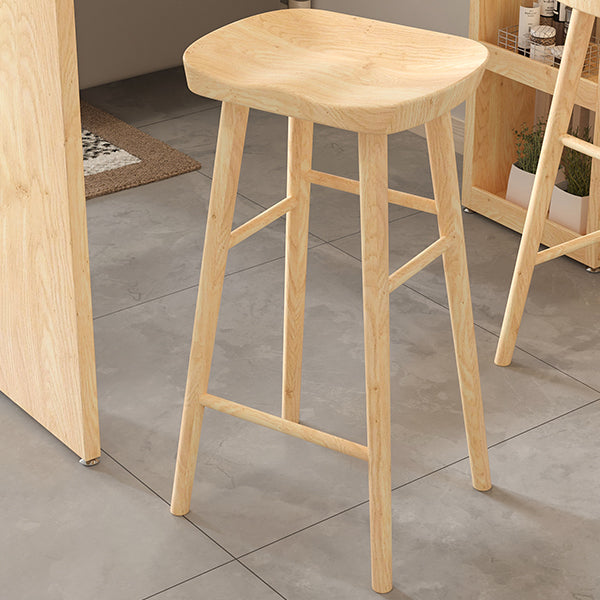 Glam Rectangle Bar Table Set 1/3 Pcs Natural Solid Wood Bar Table and Stools