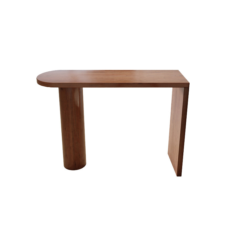 Modern Free Form Bar Table Set 1/3 Pcs Pine Solid Wood Bar Table and Stools in Brown