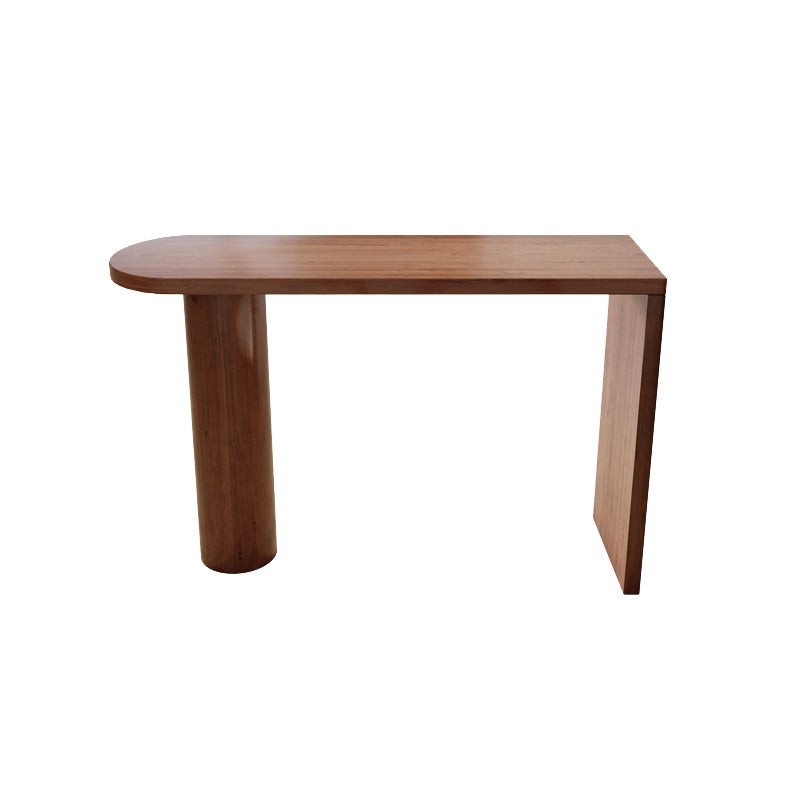 Modern Free Form Bar Table Set 1/3 Pcs Pine Solid Wood Bar Table and Stools in Brown