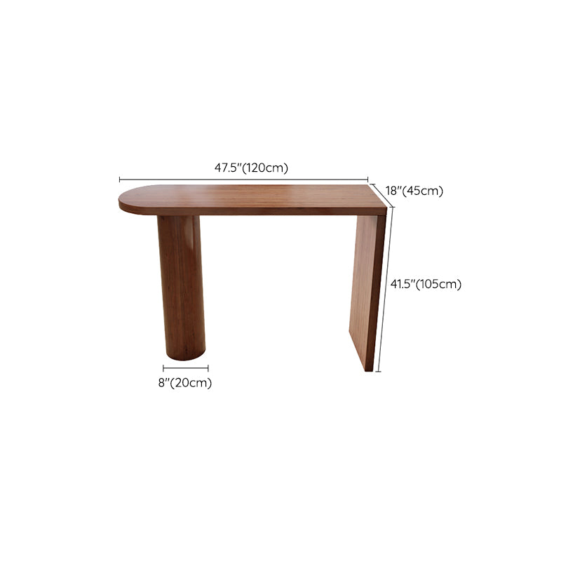 Modern Free Form Bar Table Set 1/3 Pcs Pine Solid Wood Bar Table and Stools in Brown