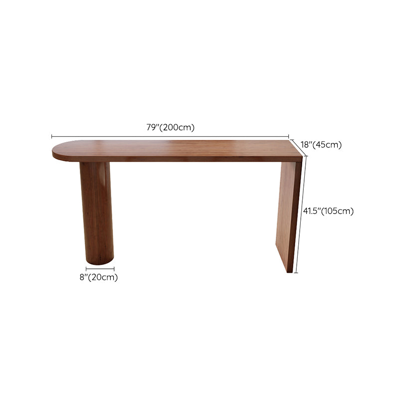 Modern Free Form Bar Table Set 1/3 Pcs Pine Solid Wood Bar Table and Stools in Brown
