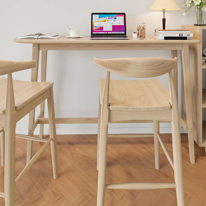 Modern Trestle Base Bar Table Set 1/2/3 Pcs Solid Wood Bar Table and Stools