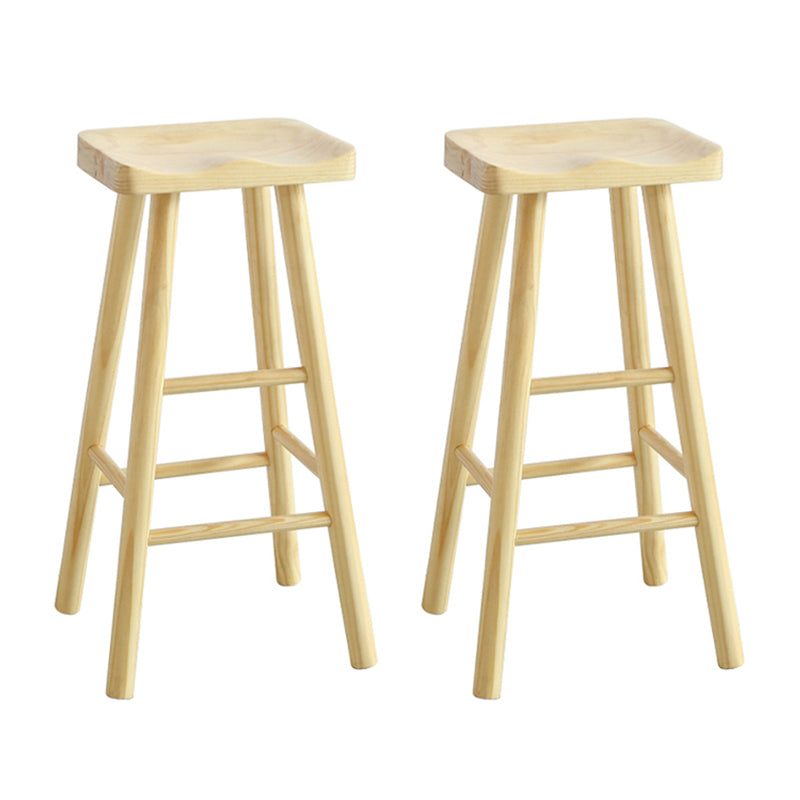 Double Pedestal Bar Table Set 2/3 Pcs Solid Wood Bar Table and Backless Stools