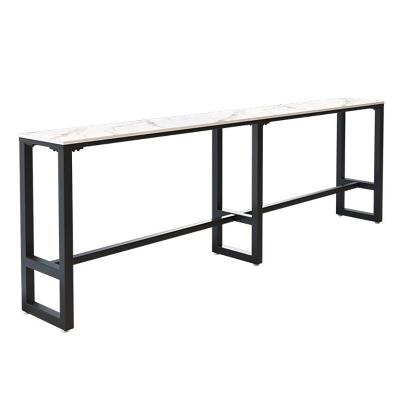 Glam Rectangle Bar Table Set 1/4/7 Pcs Iron Frame Bar Table and Upholstered Stools