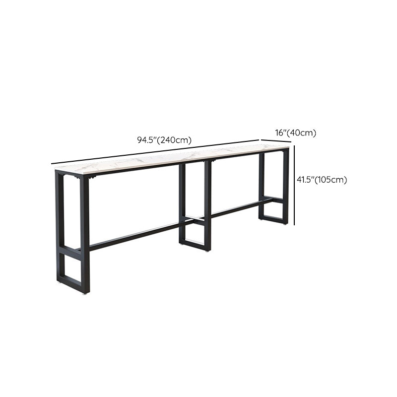 Glam Rectangle Bar Table Set 1/4/7 Pcs Iron Frame Bar Table and Upholstered Stools