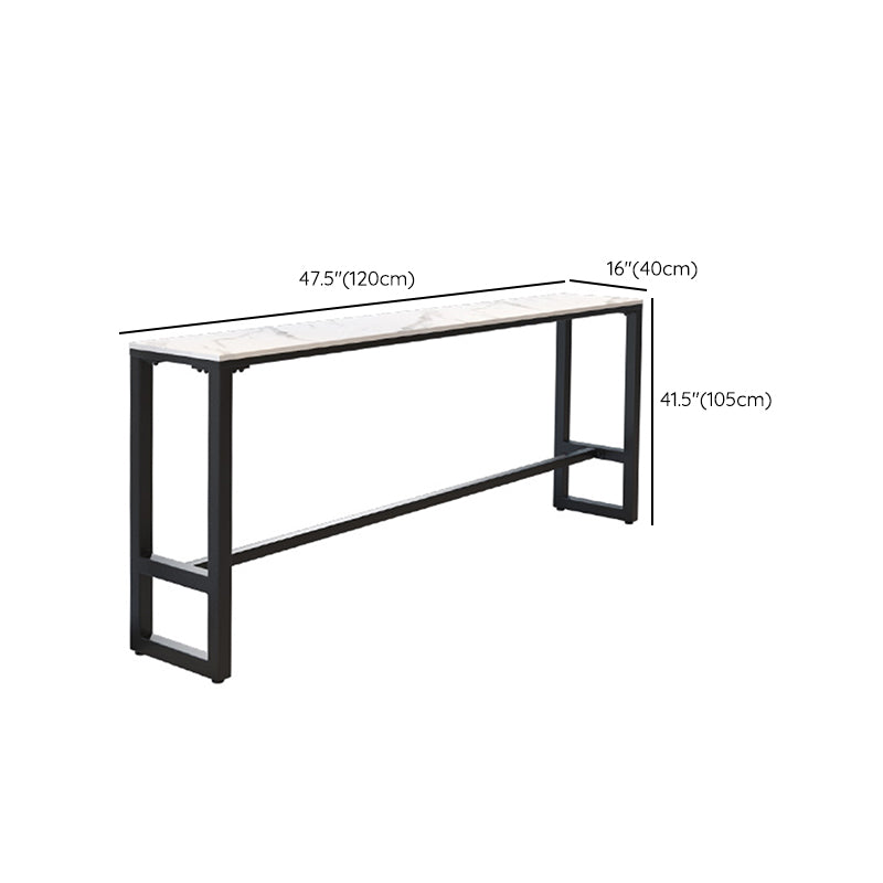 Glam Rectangle Bar Table Set 1/4/7 Pcs Iron Frame Bar Table and Upholstered Stools