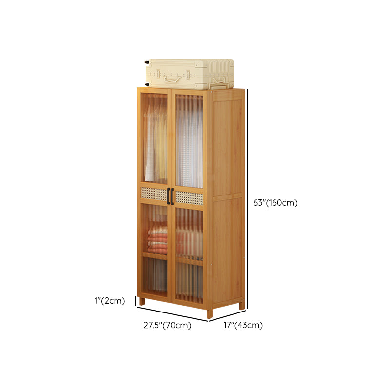 Modern Style Wardrobe Cabinet Wood Clothes Rail Wardrobe Armoire with Legs