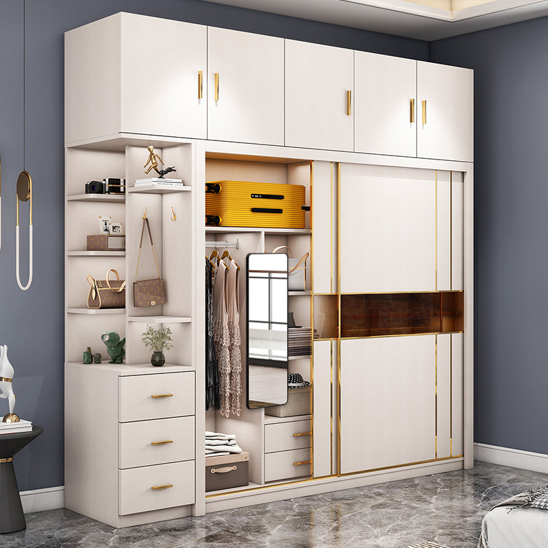Modern Style Wardrobe Cabinet Glass Wardrobe Closet for Home