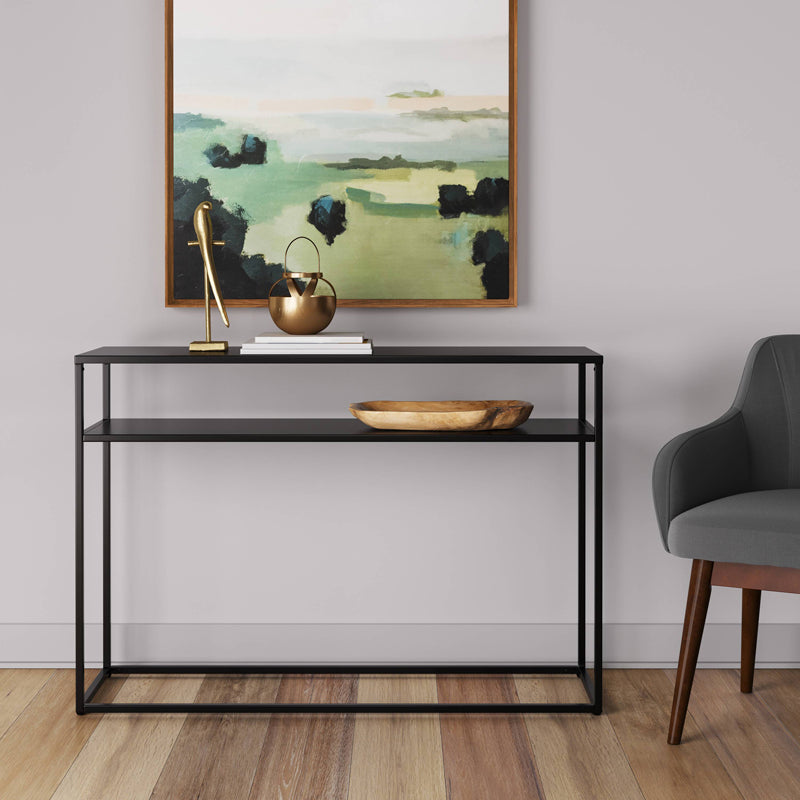 Contemporary Style Console Table Rectangle Metal Accent Table for Hall
