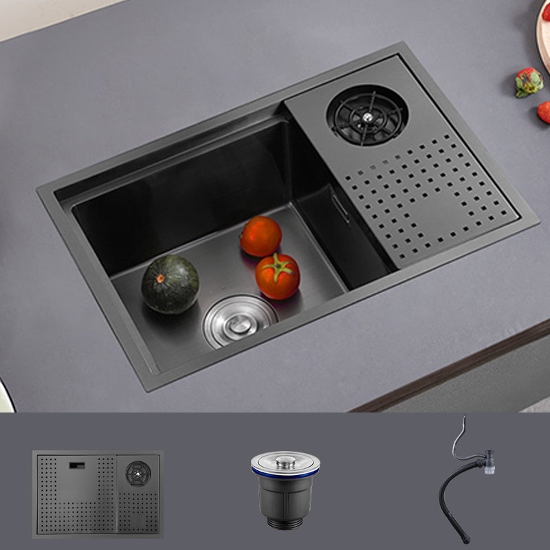 Modern Sink Overflow Hole Single Basin Kitchen Sink with Drain Assembly