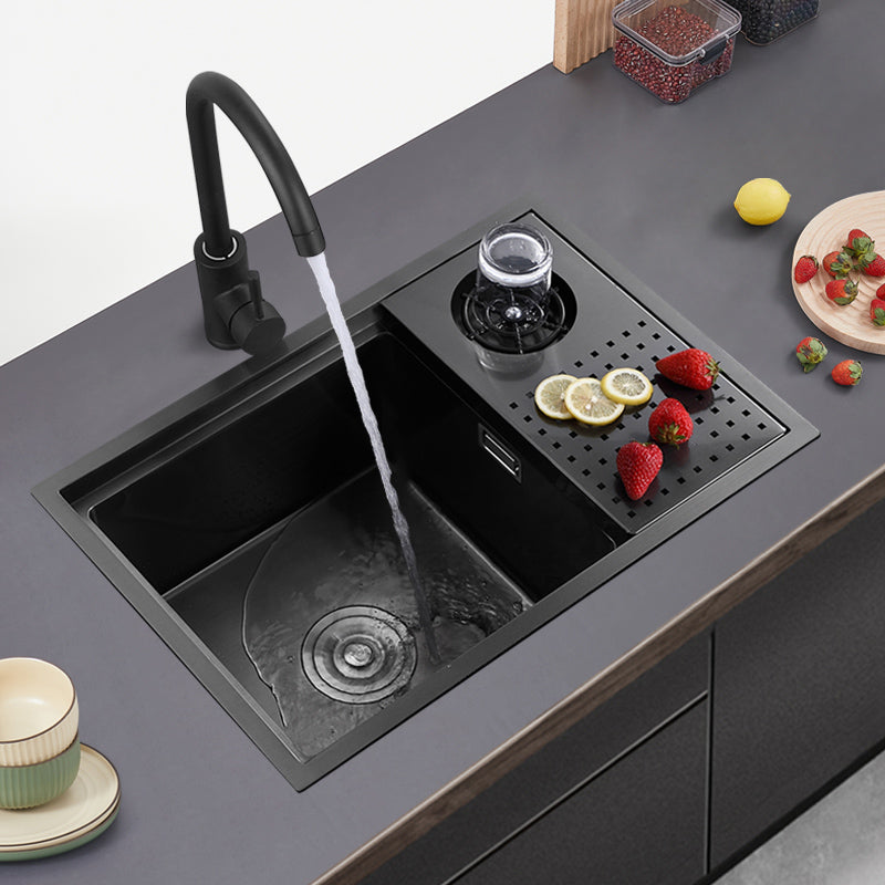 Modern Sink Overflow Hole Single Basin Kitchen Sink with Drain Assembly