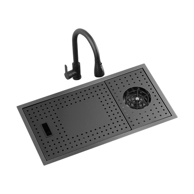 Modern Sink Overflow Hole Single Basin Kitchen Sink with Drain Assembly