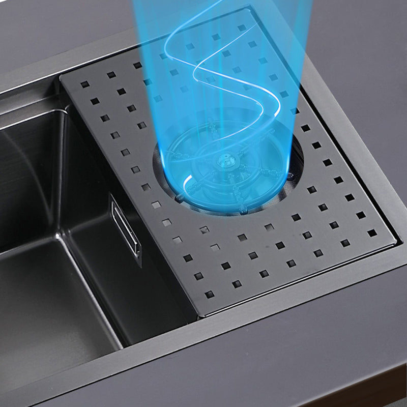 Modern Sink Overflow Hole Single Basin Kitchen Sink with Drain Assembly