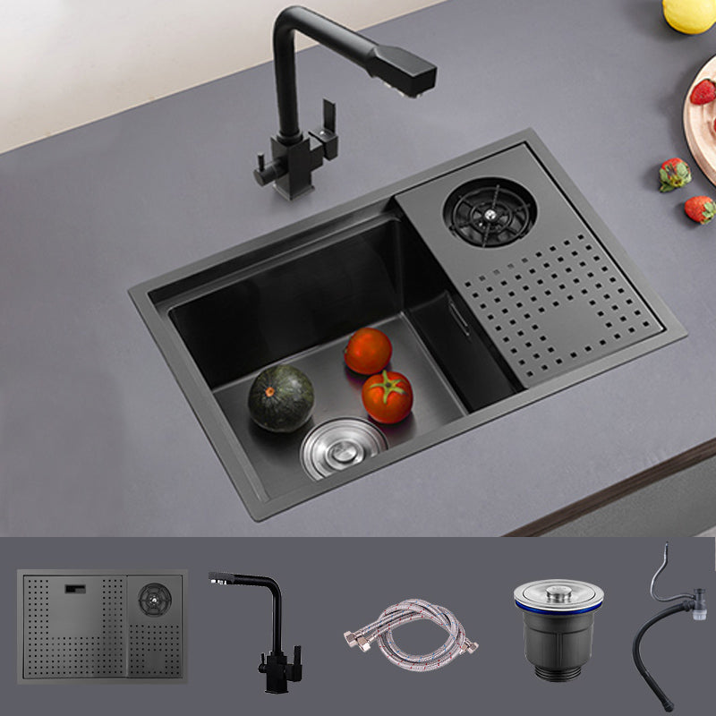 Modern Sink Overflow Hole Single Basin Kitchen Sink with Drain Assembly